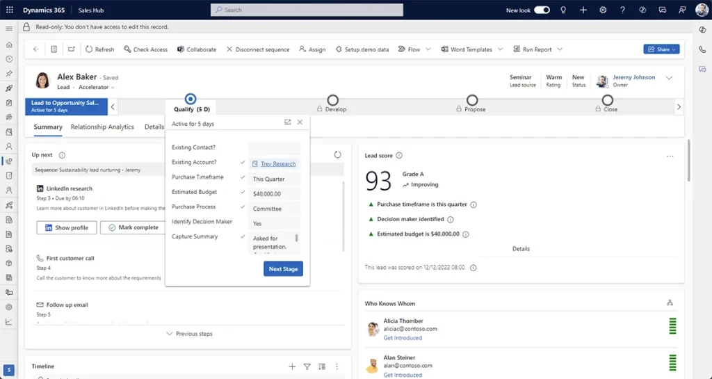 Dynamics 365 for Sales